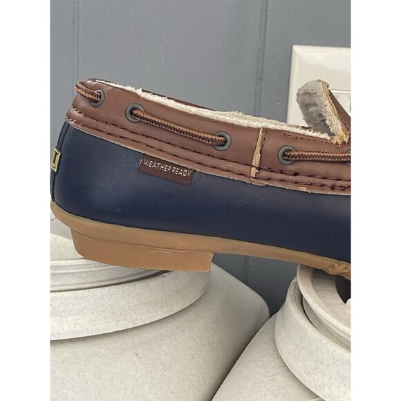 JBU Jambu Gwen weather ready fur duck slip on rain shoes Navy & Brown Women 8.5 - Picture 4 of 8